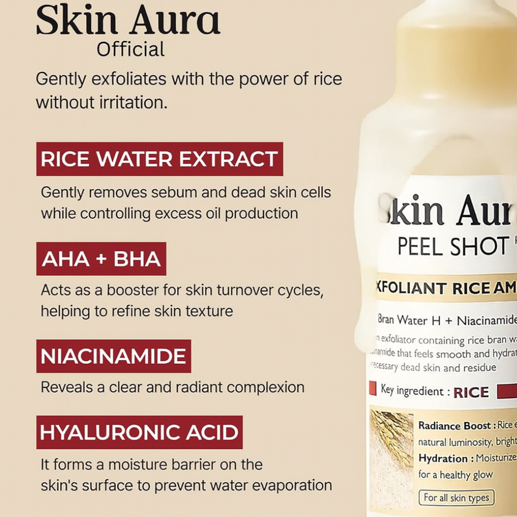 SkinAura™ Peel Shot Glow Rice Ampoule Pair