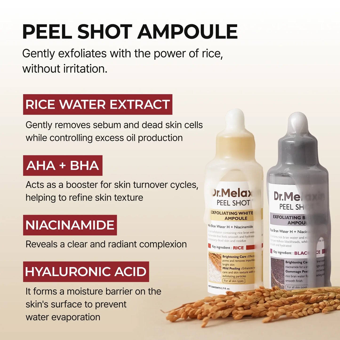 Dr Melaxin Peel Shot Glow Rice Ampoule Pair